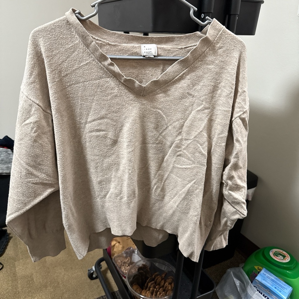 a new day Beige Crop Top